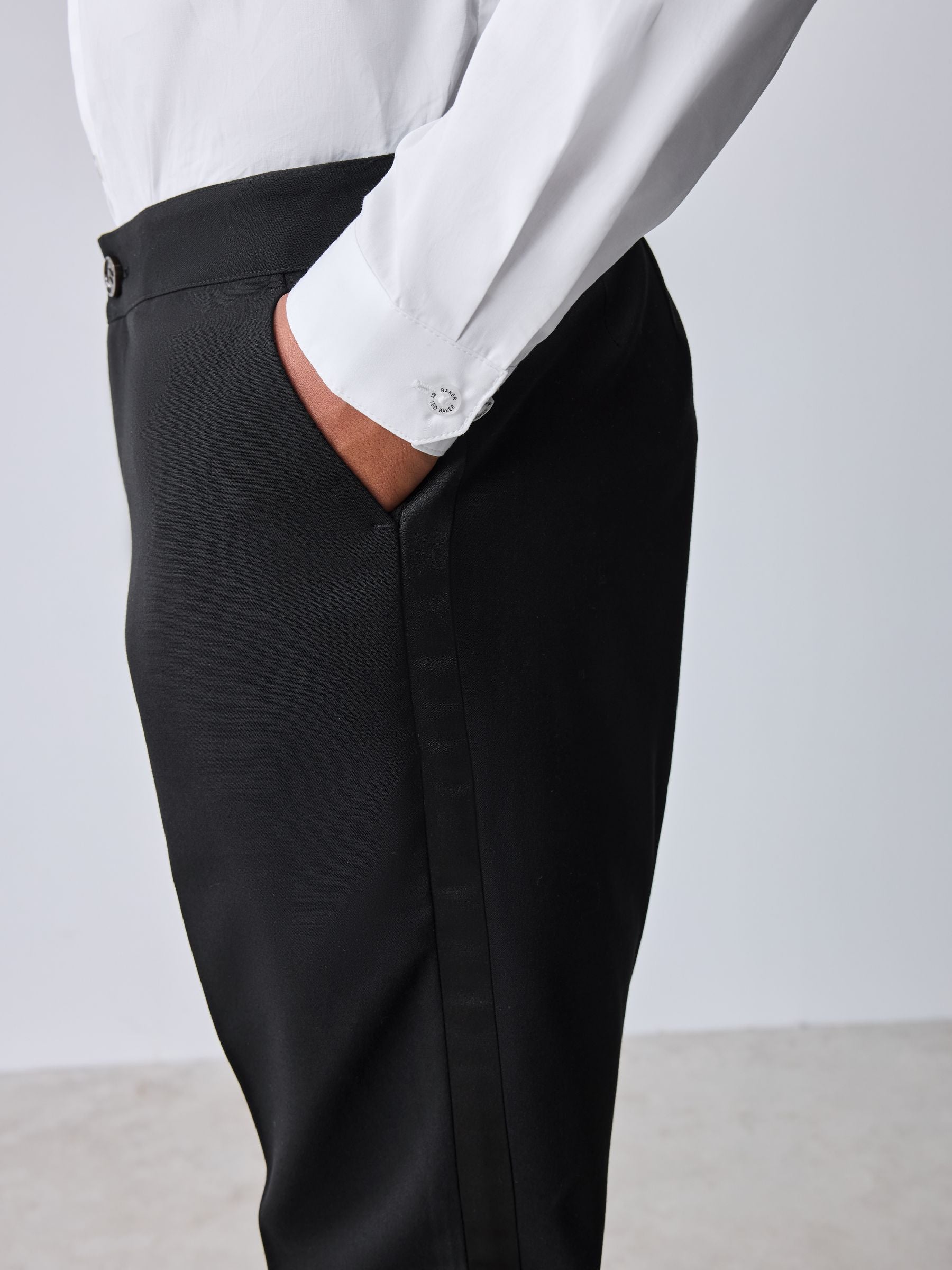Baker by Ted Baker Black Tuxedo Trousers image 5