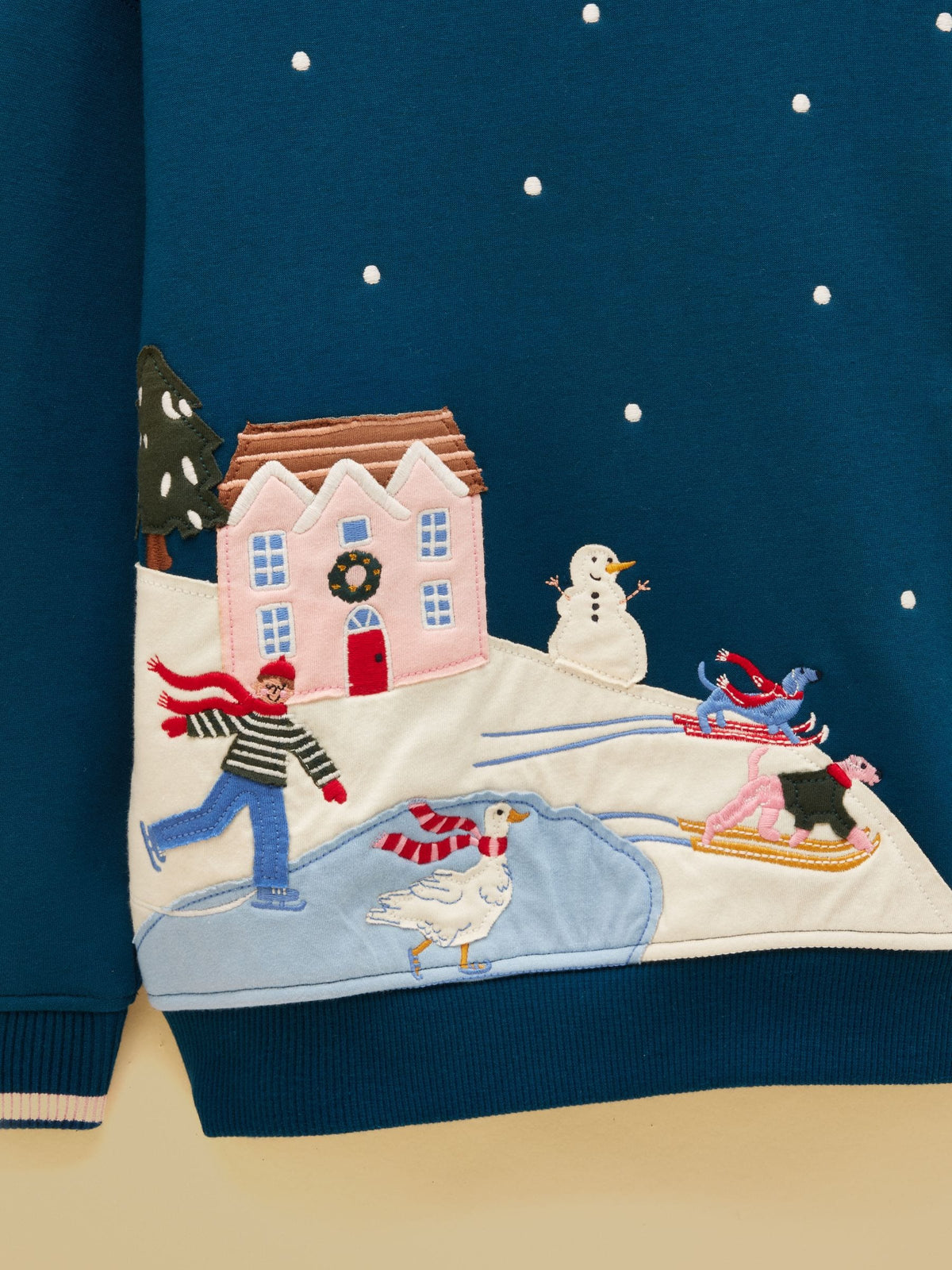 Joules Kids' Mackenzie Teal Blue Sweatshirt With Faux Fur Lining - image 3