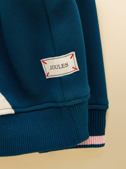 Joules Kids' Mackenzie Teal Blue Sweatshirt With Faux Fur Lining - image 4