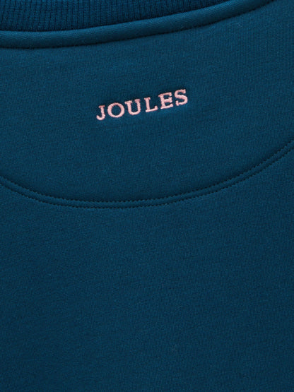 Joules Kids' Mackenzie Teal Blue Sweatshirt With Faux Fur Lining - image 5