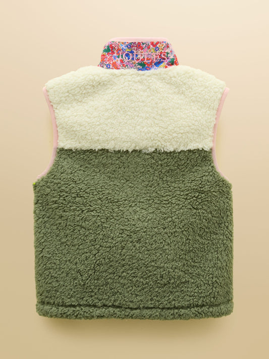 Dsiney Kidz - Joules Girls' Tilly Khaki Green Fleece Gilet image 2