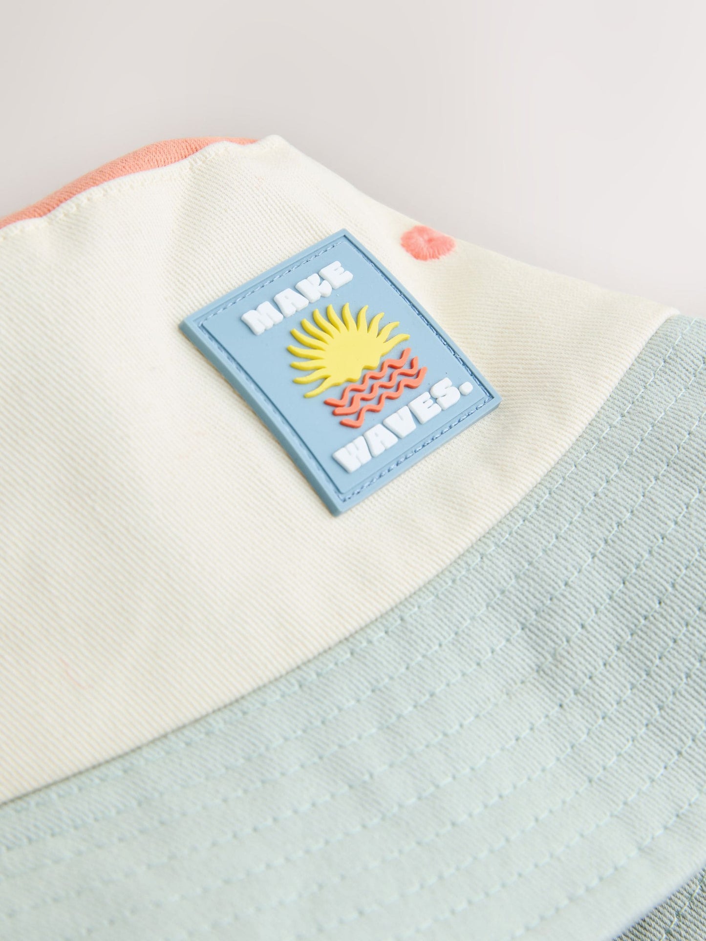 Rust Orange/Cream/Sage Green Colourblock Bucket Hat (3mths-10yrs) image 4