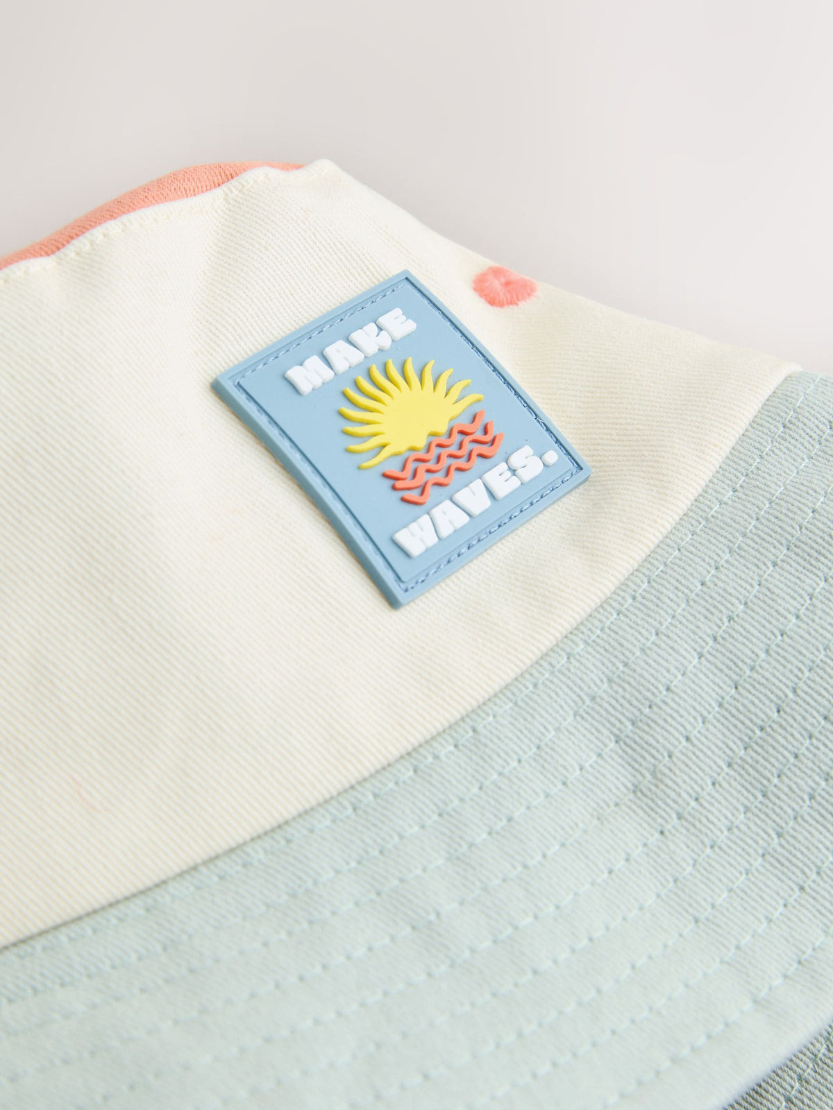 Rust Orange/Cream/Sage Green Colourblock Bucket Hat (3mths-10yrs) image 4
