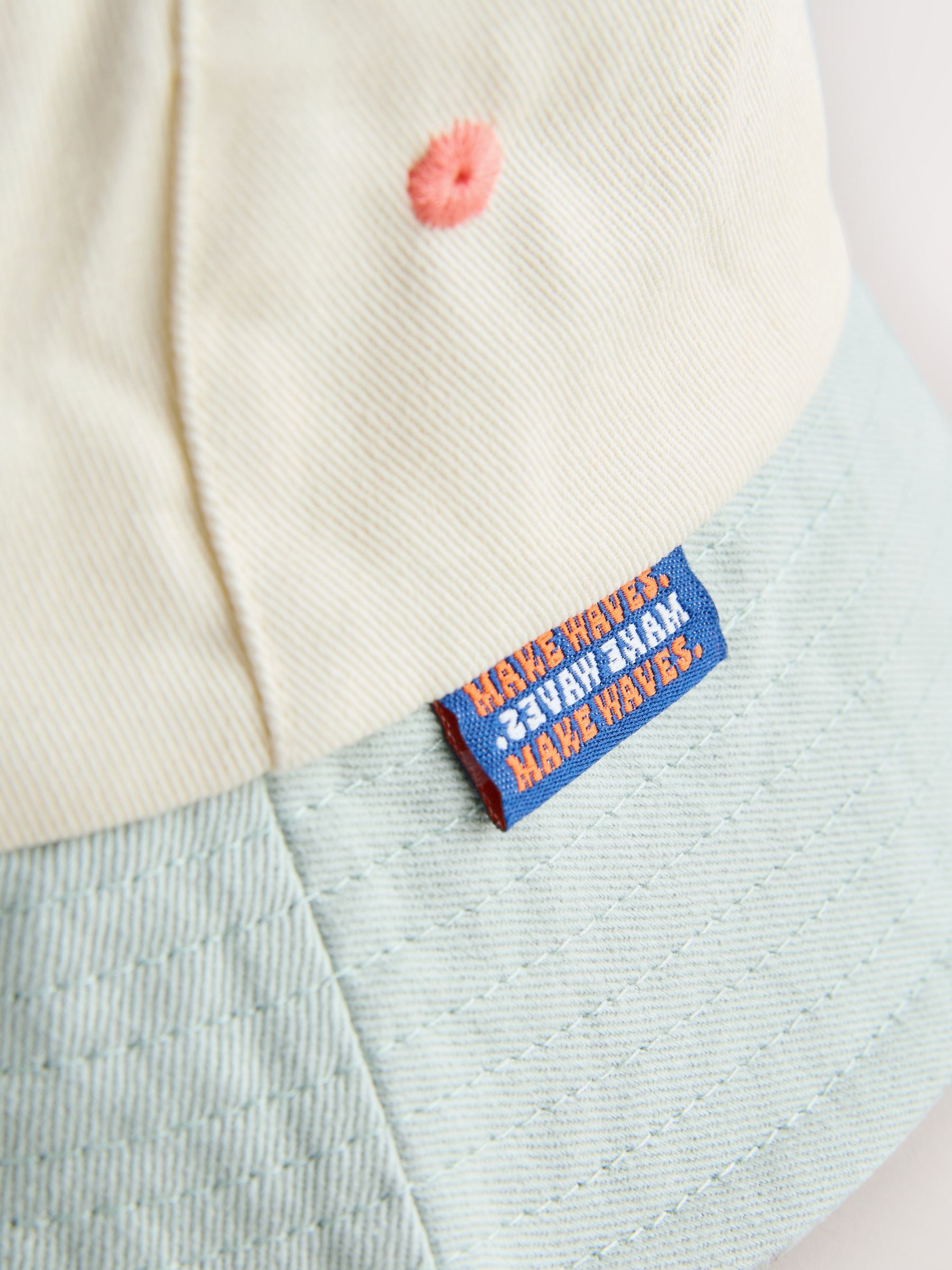 Rust Orange/Cream/Sage Green Colourblock Bucket Hat (3mths-10yrs) image 5