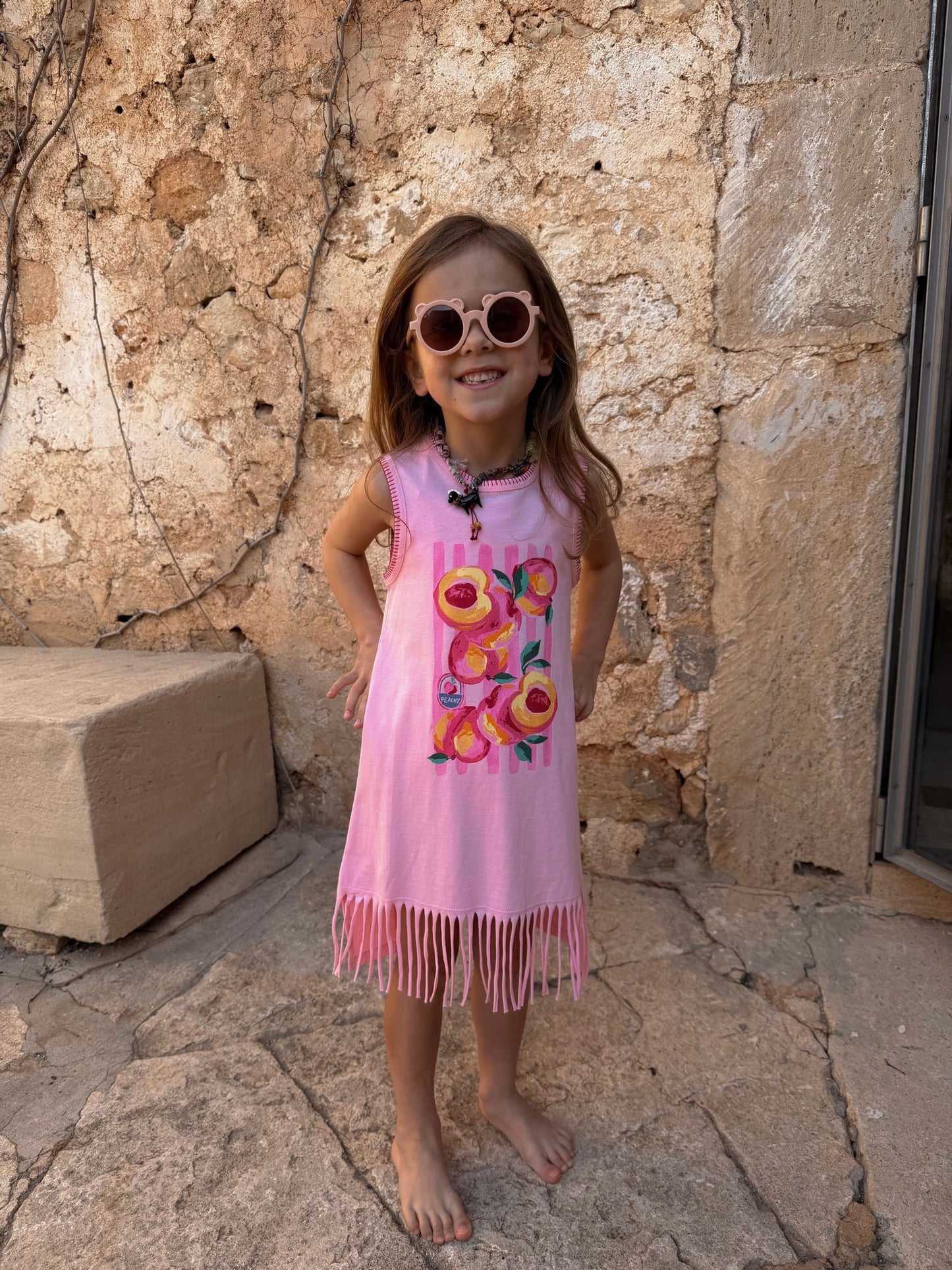 Never Fully Dressed Pink Fruit Fringe Dress image 3