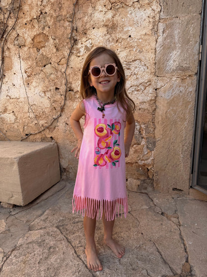 Never Fully Dressed Pink Fruit Fringe Dress image 3