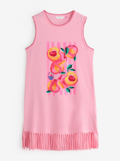 Never Fully Dressed Pink Fruit Fringe Dress image 4