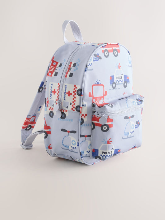 Light Blue Emergency Vehicles Backpack image 1