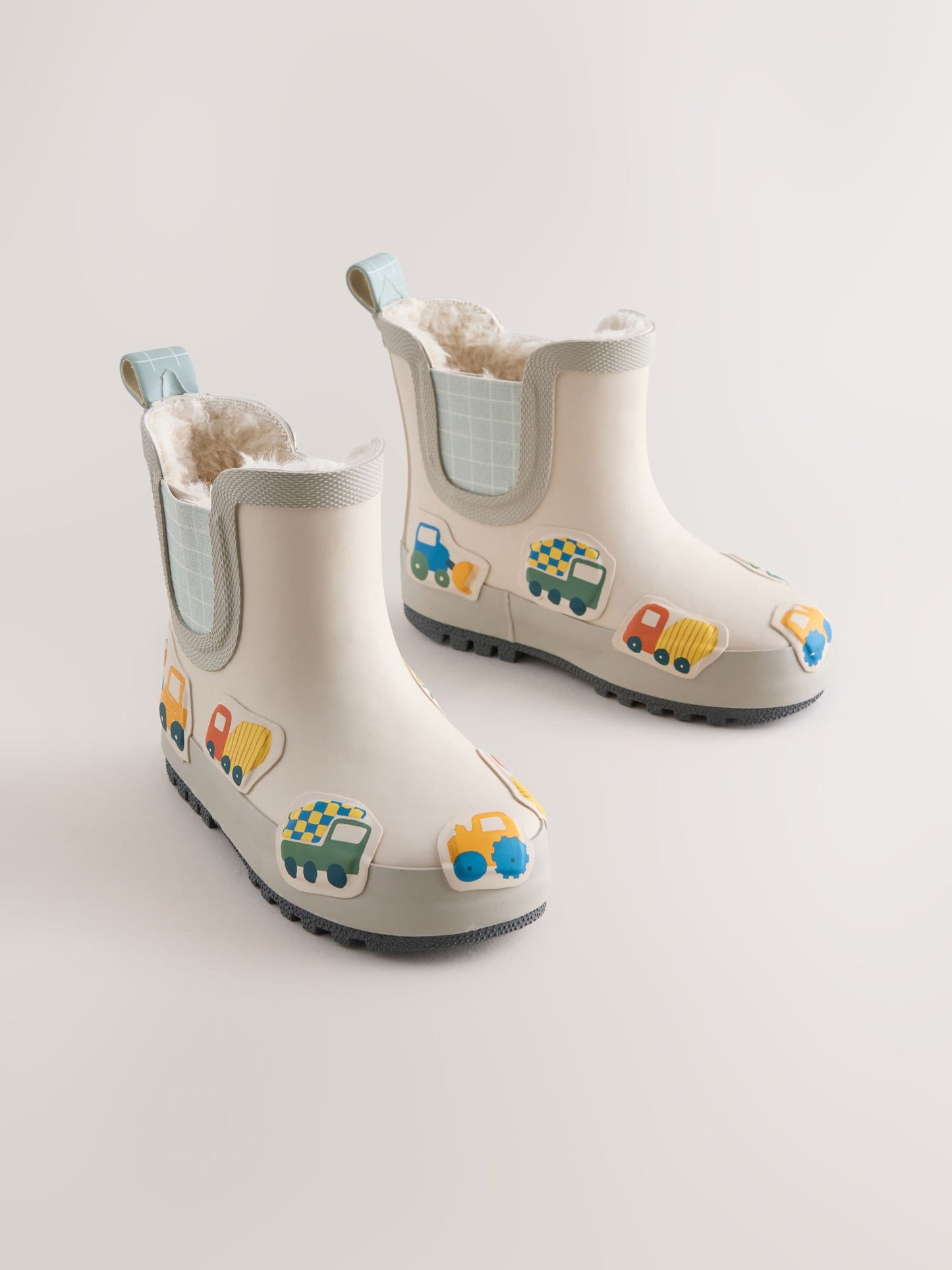 Neutral/Turquoise Transport Warm Lined Ankle Wellies image 1