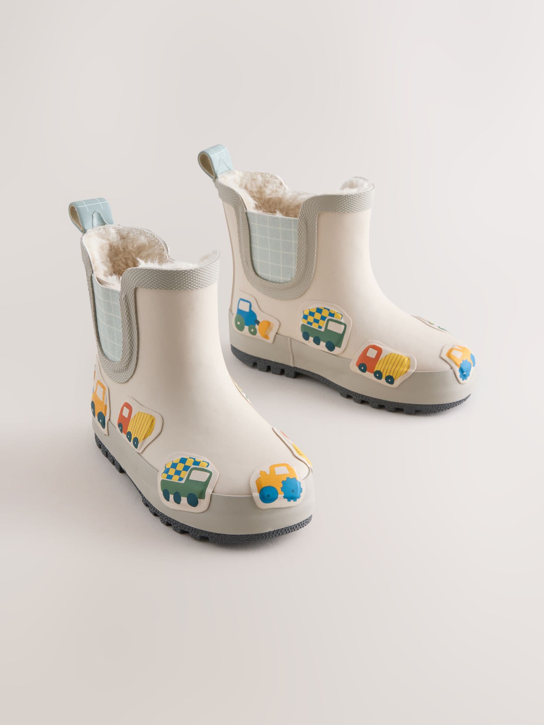 Neutral/Turquoise Transport Warm Lined Ankle Wellies image 1