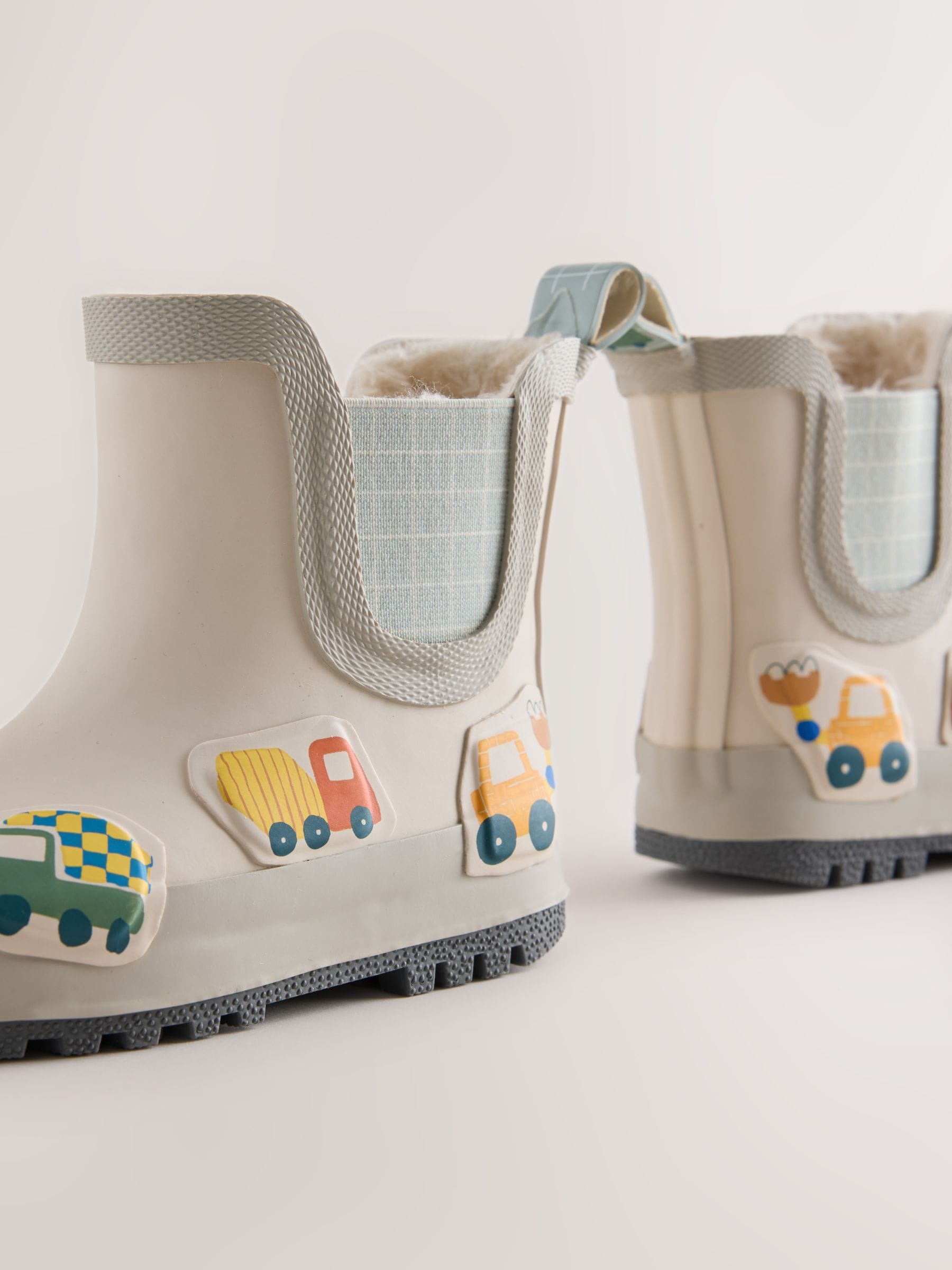 Neutral/Turquoise Transport Warm Lined Ankle Wellies image 3