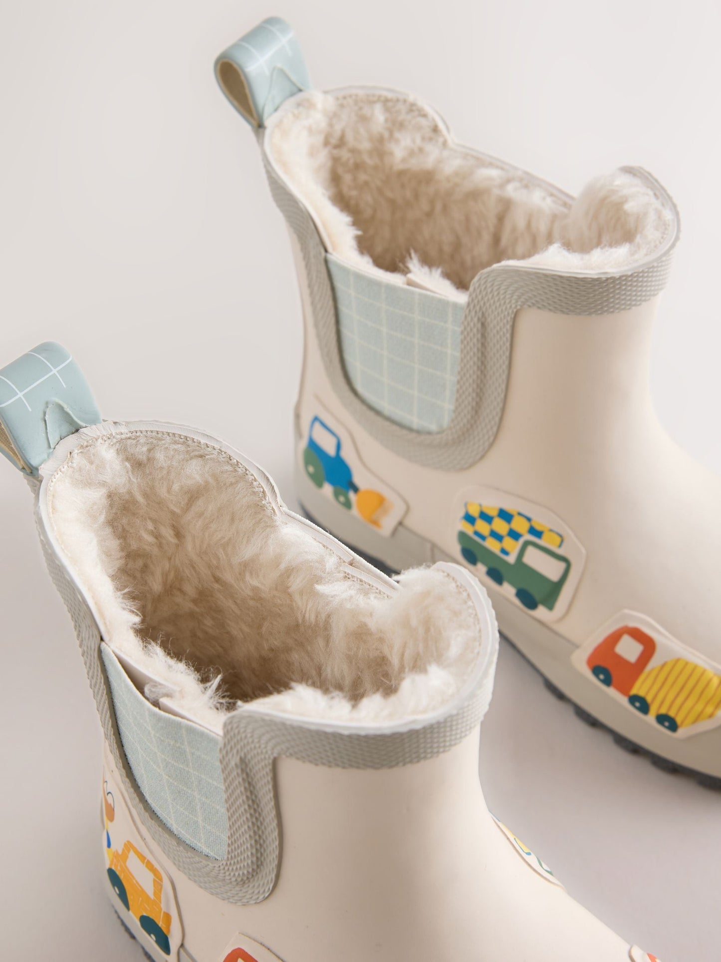 Neutral/Turquoise Transport Warm Lined Ankle Wellies image 4