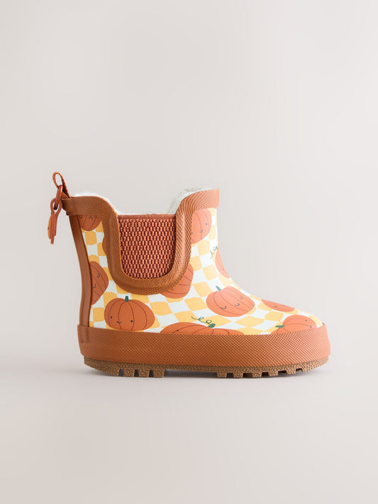 Orange Pumpkin Warm Lined Ankle Wellies image 2