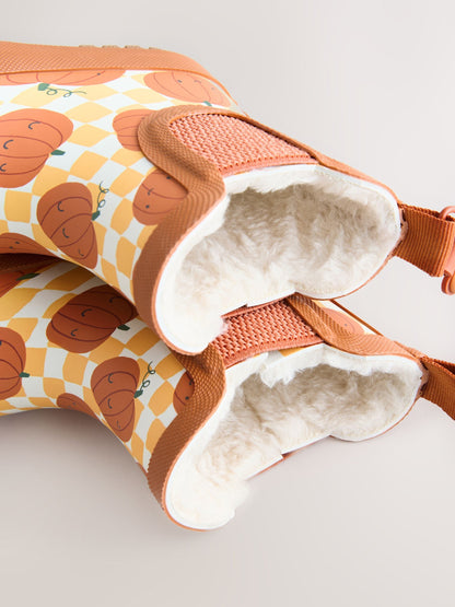 Orange Pumpkin Warm Lined Ankle Wellies image 4