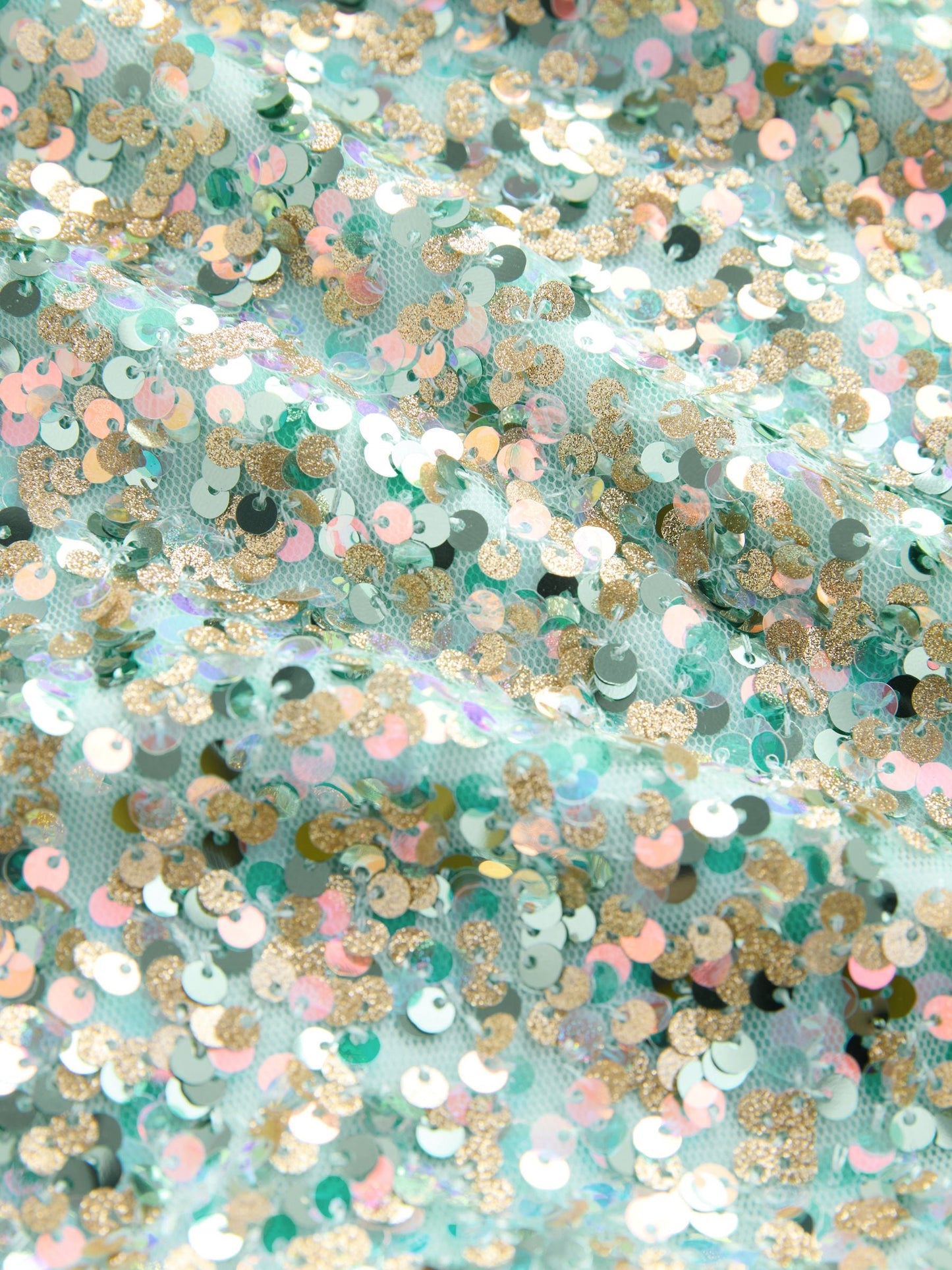 Mint Green Angel Sleeve Sequin Peplum Party Dress (3-16yrs) image 7