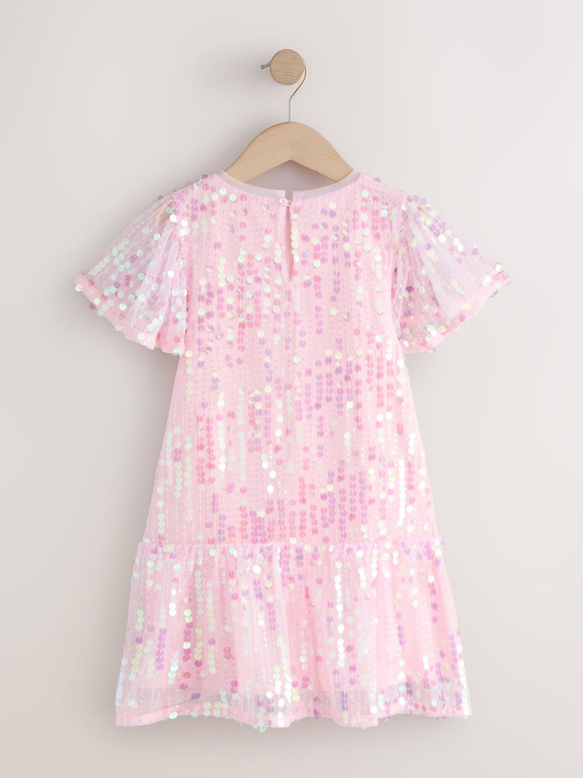 Dsiney Kidz - Pink Angel Sleeve Sequin Peplum Party Dress (3-16yrs) image 7