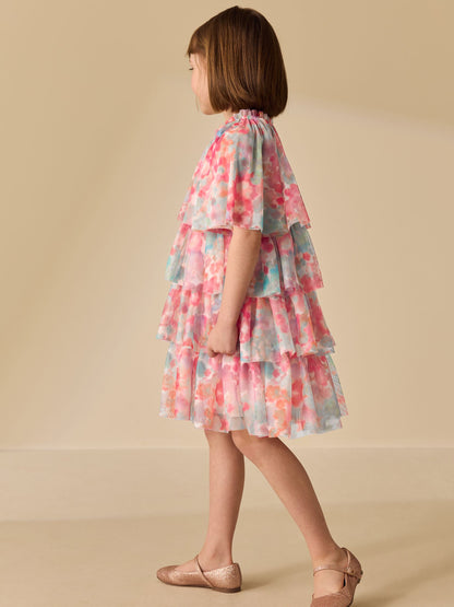 Dsiney Kidz - Pink Rainbow Cape Tiered Dress (3-16yrs) image 2