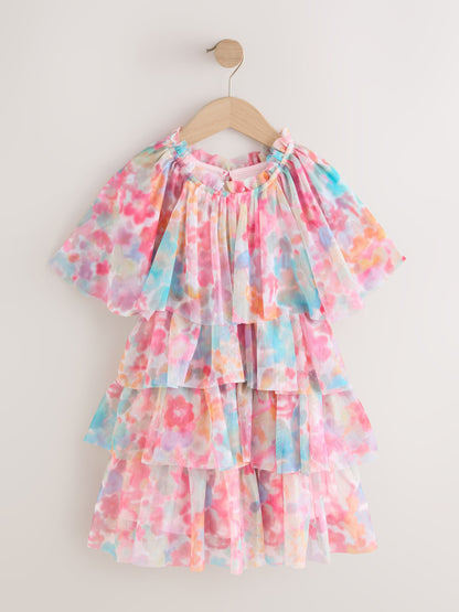 Dsiney Kidz - Pink Rainbow Cape Tiered Dress (3-16yrs) image 6