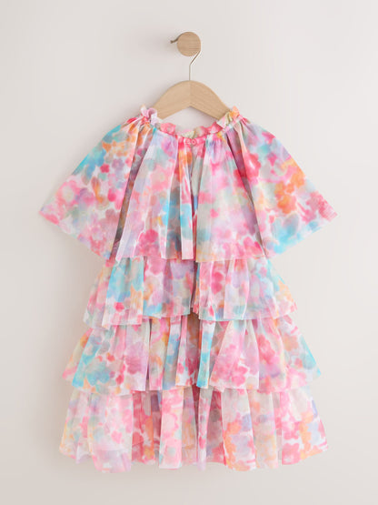 Dsiney Kidz - Pink Rainbow Cape Tiered Dress (3-16yrs) image 7