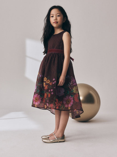 Dsiney Kidz - Chocolate Brown Floral Prom Dress (3-16yrs) image 1