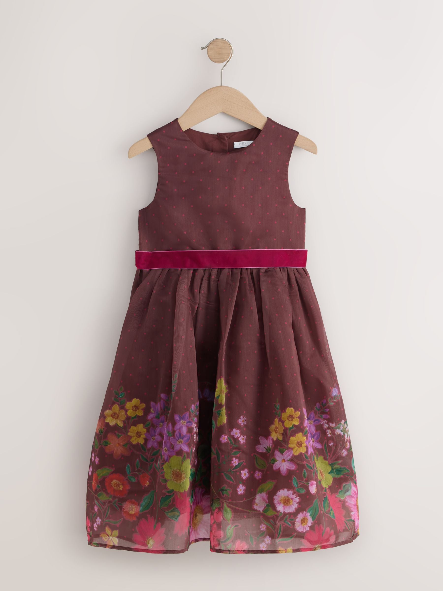 Chocolate Brown Floral Prom Dress (3-16yrs) image 5