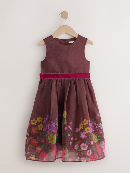 Chocolate Brown Floral Prom Dress (3-16yrs) image 5