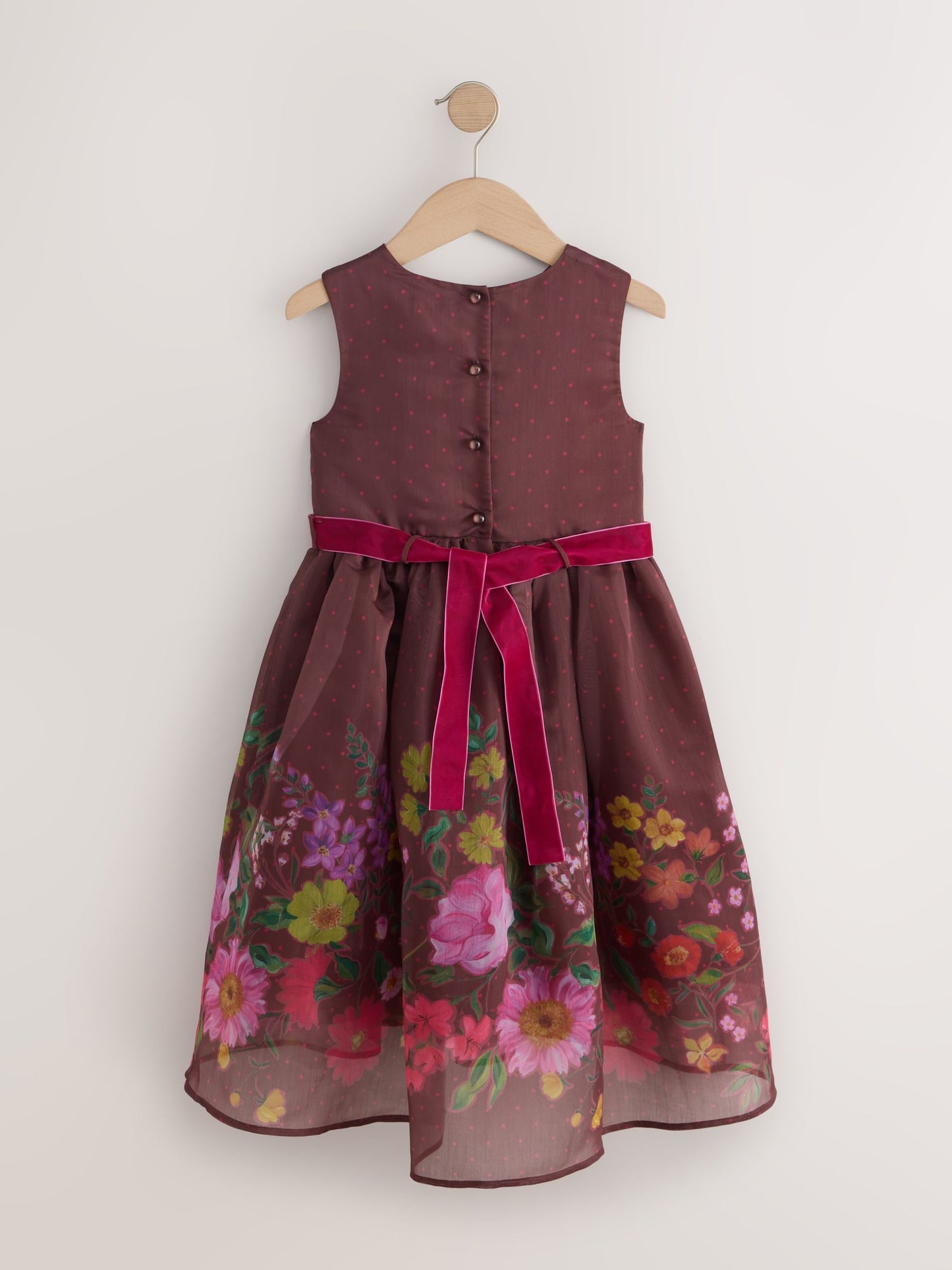 Chocolate Brown Floral Prom Dress (3-16yrs) image 6