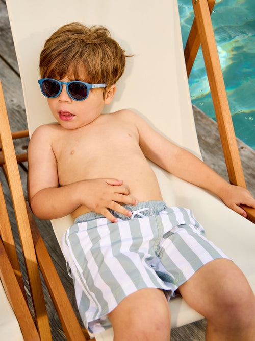 JoJo Maman Bébé Green Stripe Swim Shorts image 1