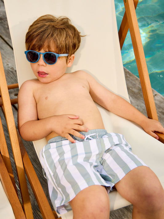 JoJo Maman Bébé Green Stripe Swim Shorts image 1