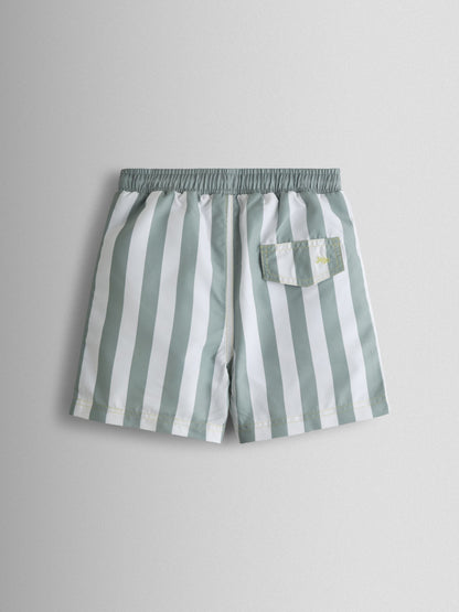 JoJo Maman Bébé Green Stripe Swim Shorts image 3
