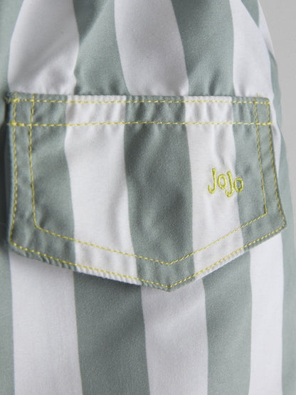 JoJo Maman Bébé Green Stripe Swim Shorts image 4