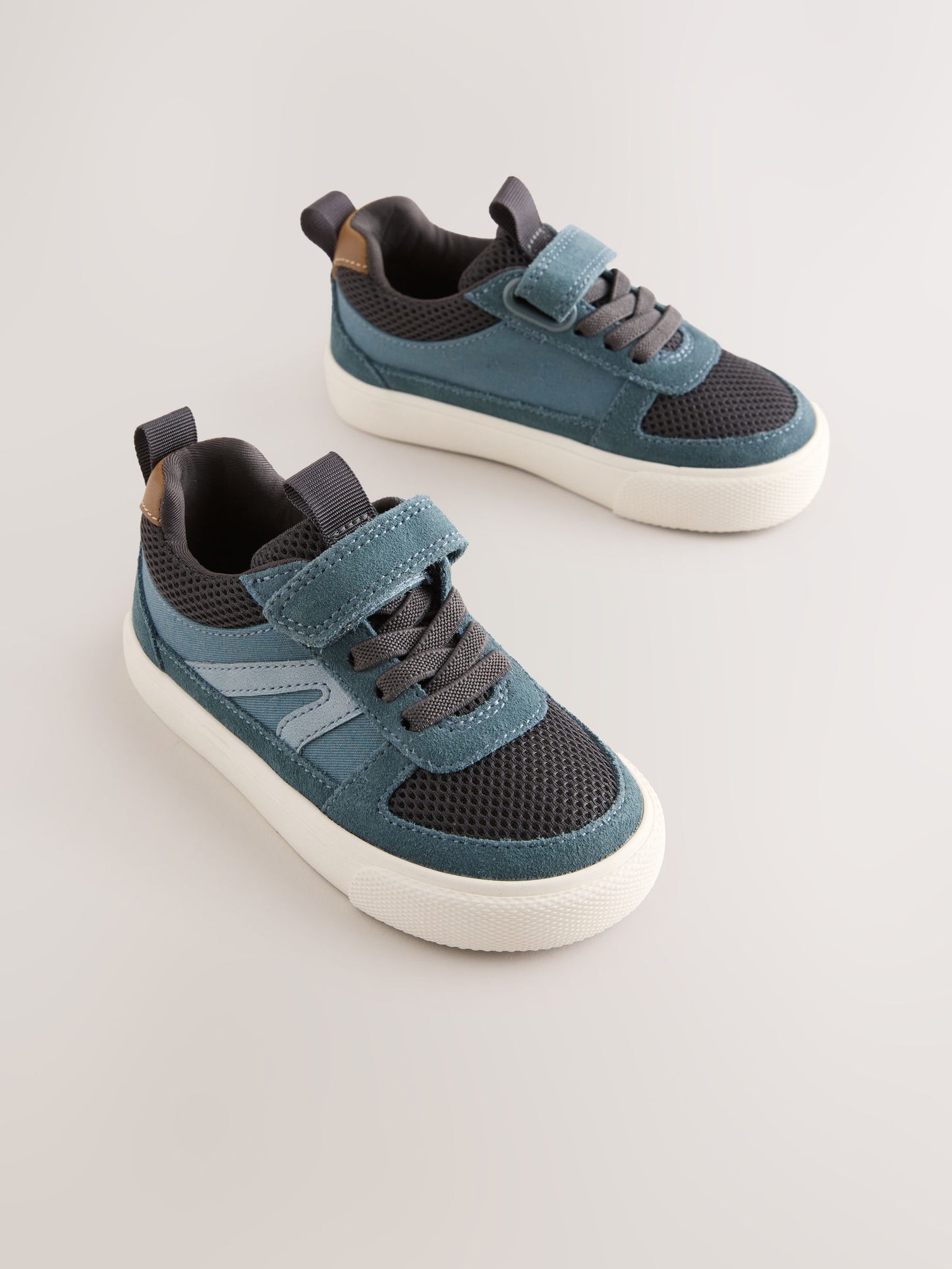 Navy Standard Fit (F) Touch Fastening Elastic Lace Trainers image 4