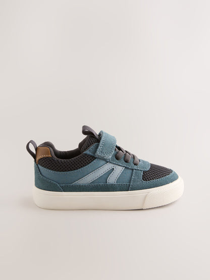 Navy Standard Fit (F) Touch Fastening Elastic Lace Trainers image 5