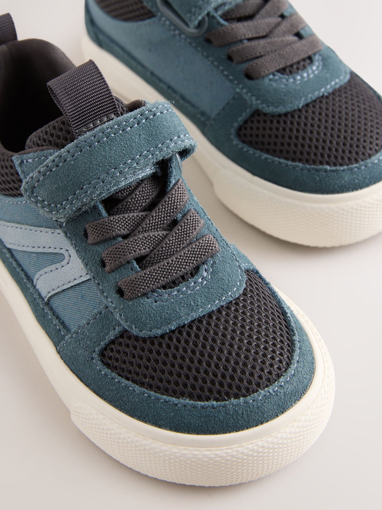 Navy Standard Fit (F) Touch Fastening Elastic Lace Trainers image 7