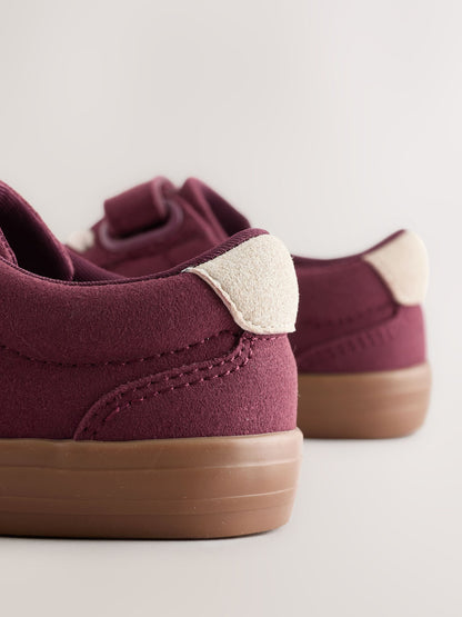 Burgundy Red Standard Fit (F) Touch Fastening Elastic Lace Trainers image 5