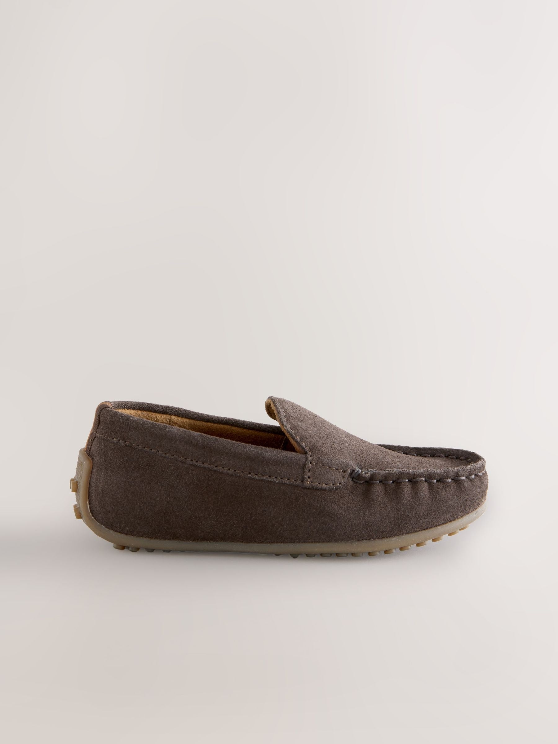 Chocolate Brown Standard Fit (F) Suede Slip-Ons Loafer Shoes image 2
