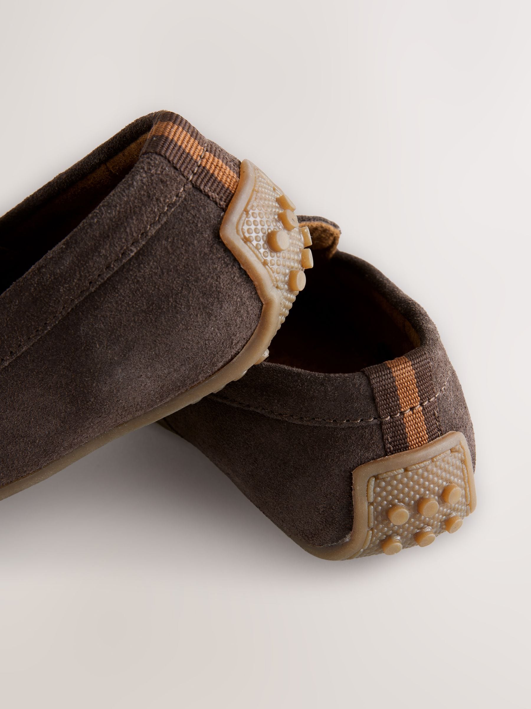 Chocolate Brown Standard Fit (F) Suede Slip-Ons Loafer Shoes image 4
