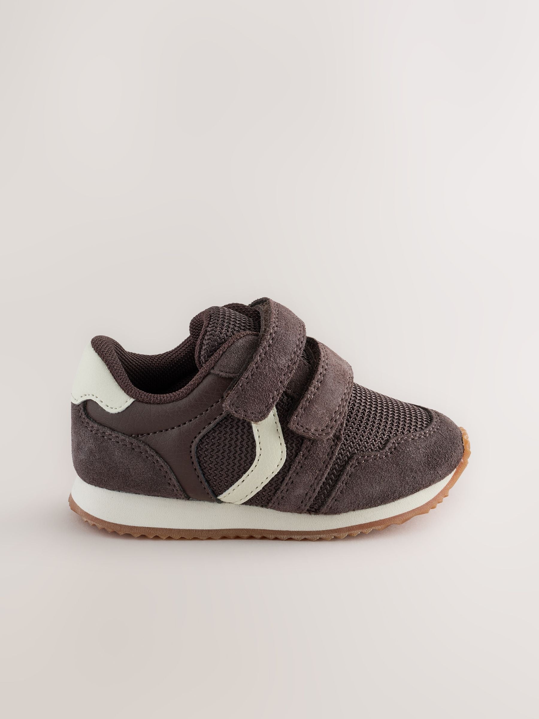 Chocolate Brown Standard Fit (F) Touch Fastening Trainers image 2