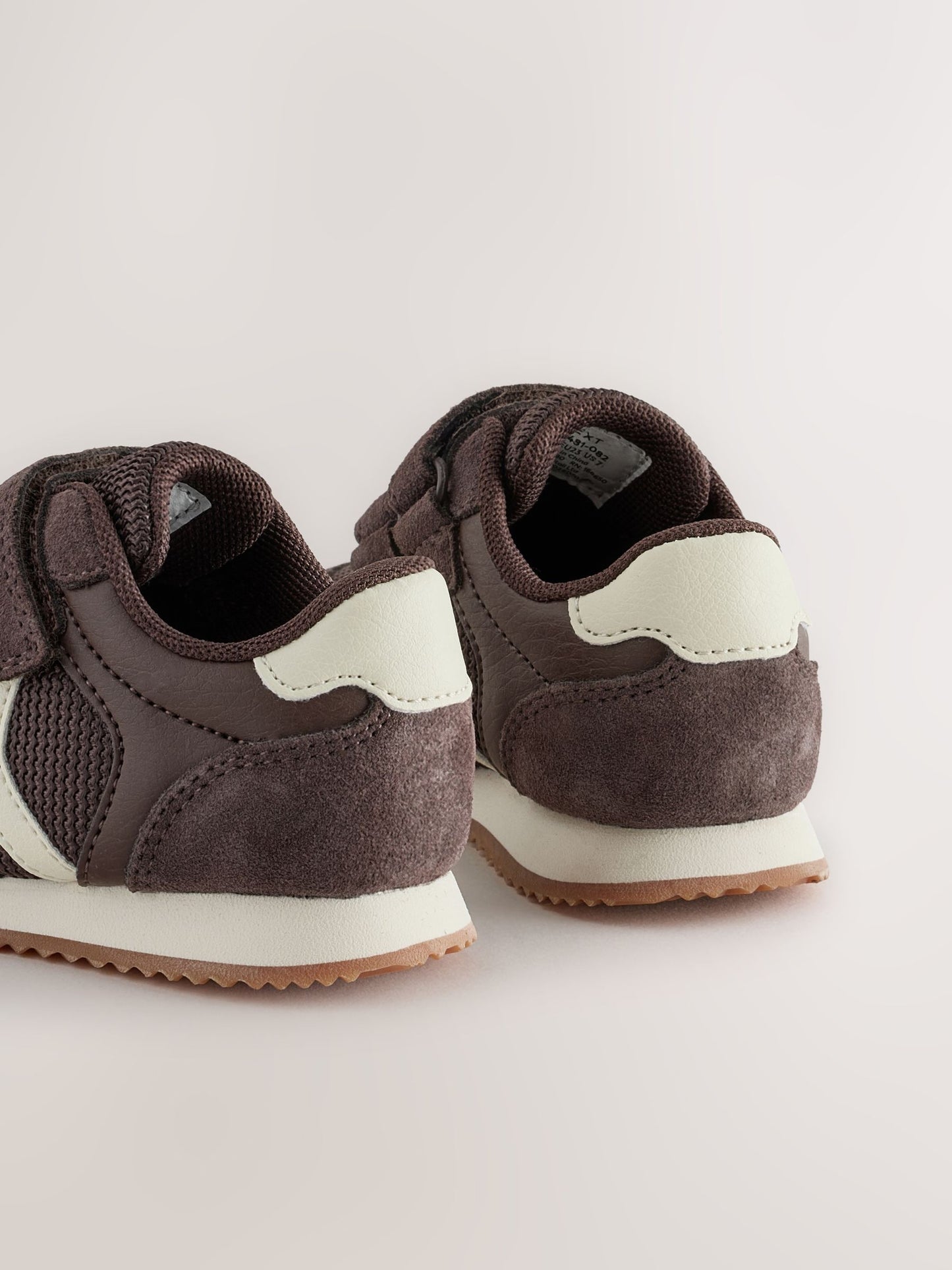 Chocolate Brown Standard Fit (F) Touch Fastening Trainers image 3