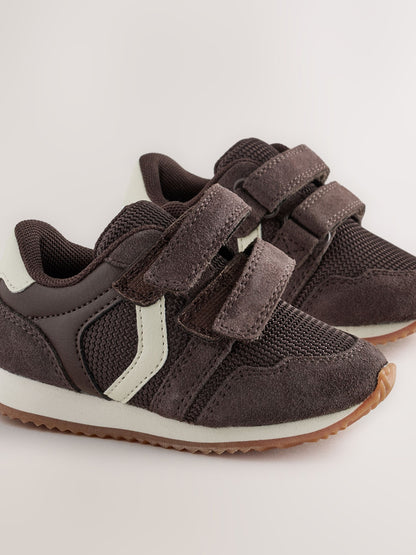 Chocolate Brown Standard Fit (F) Touch Fastening Trainers image 4