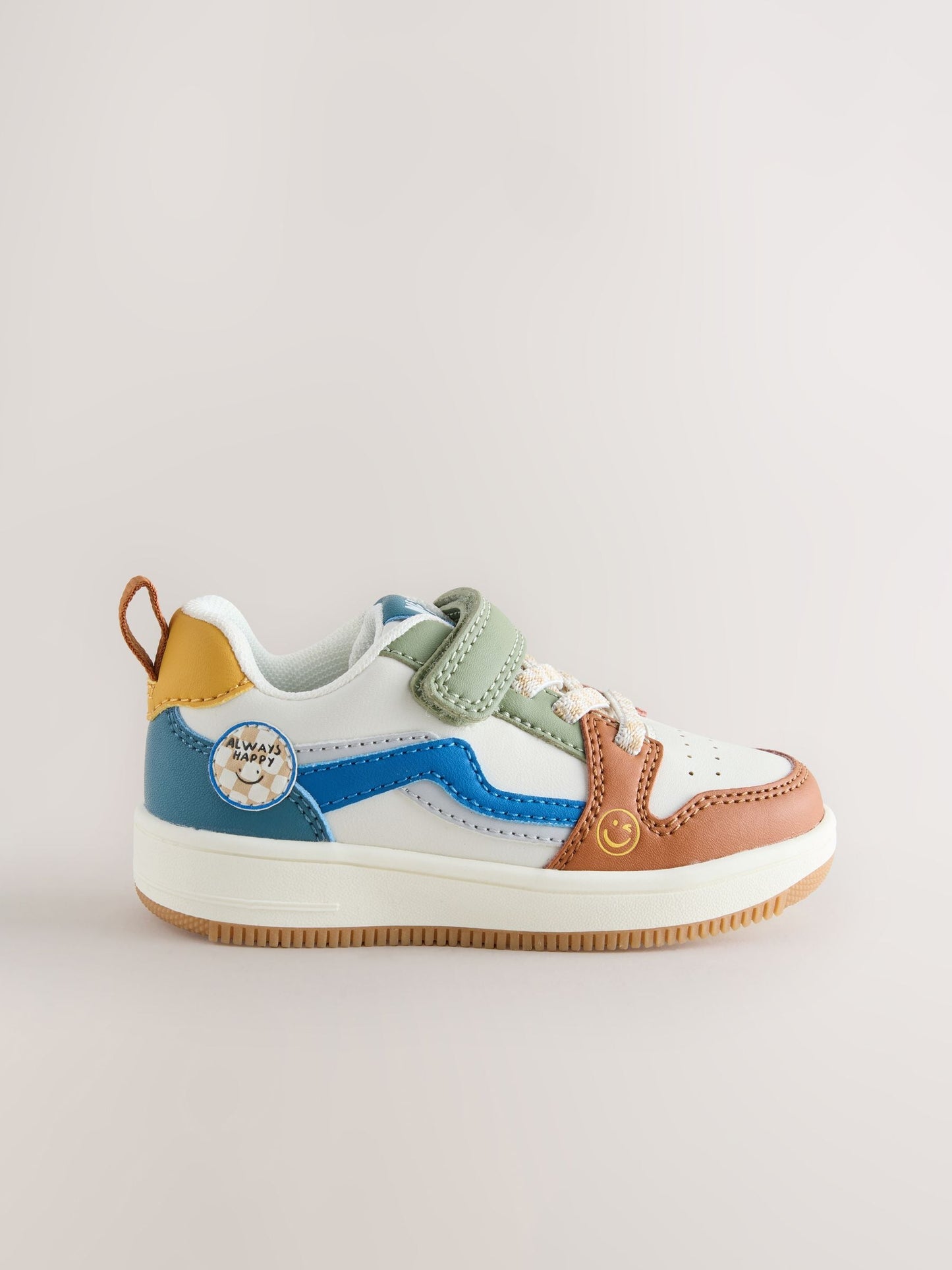 Multi Colourblock Standard Fit (F) Touch Fastening Elastic Lace Trainers image 2