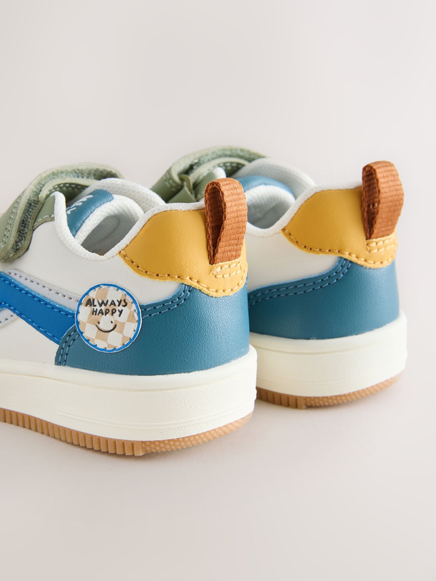 Multi Colourblock Standard Fit (F) Touch Fastening Elastic Lace Trainers image 4
