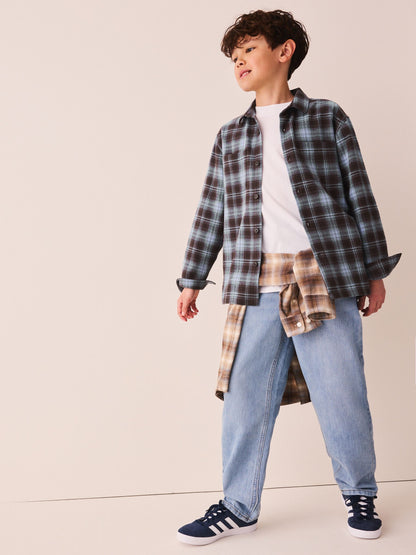 Dsiney Kidz - Blue/Brown Check Long Sleeve Check Shirt (3-16yrs) image 3