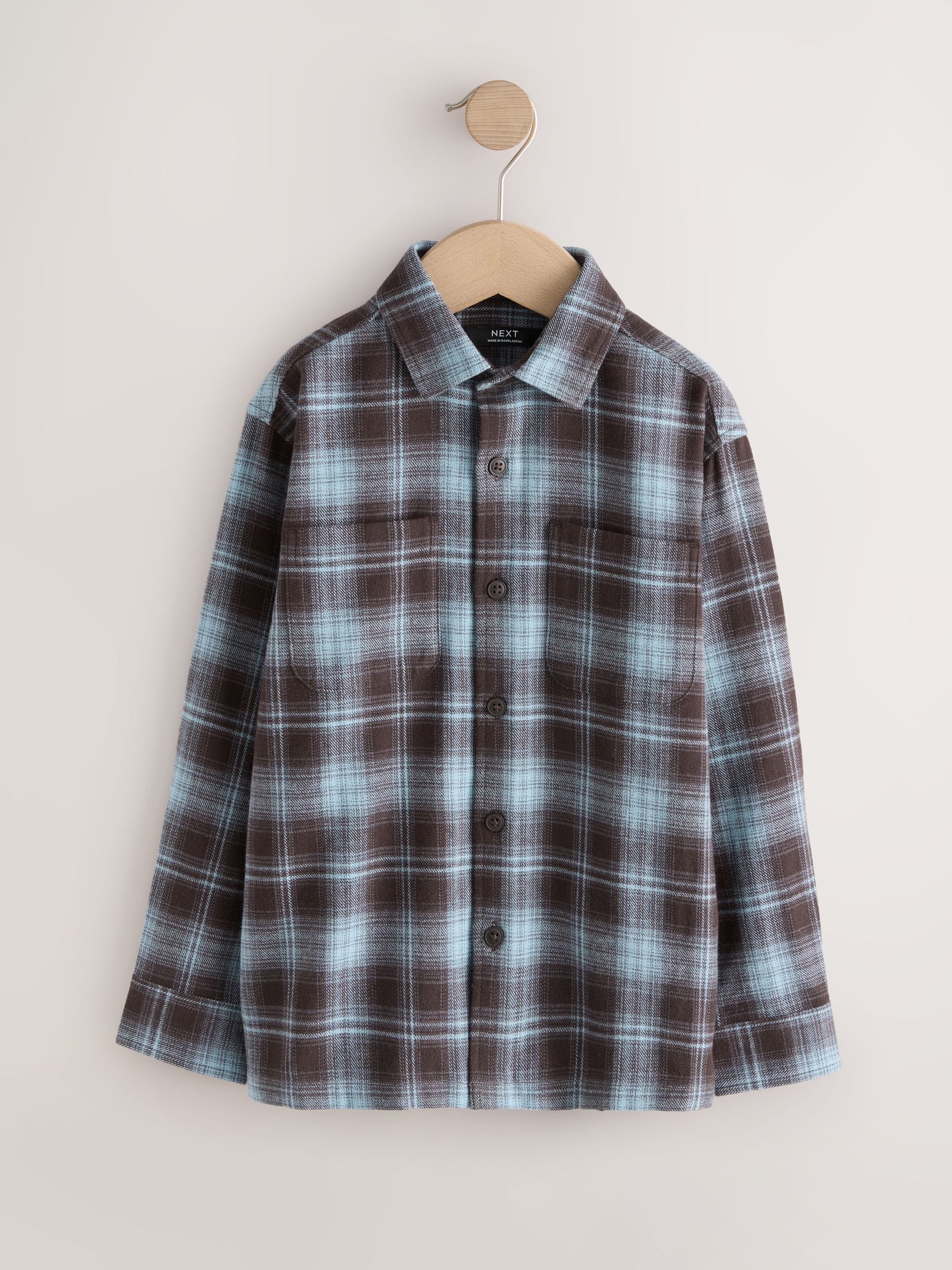 Dsiney Kidz - Blue/Brown Check Long Sleeve Check Shirt (3-16yrs) image 5