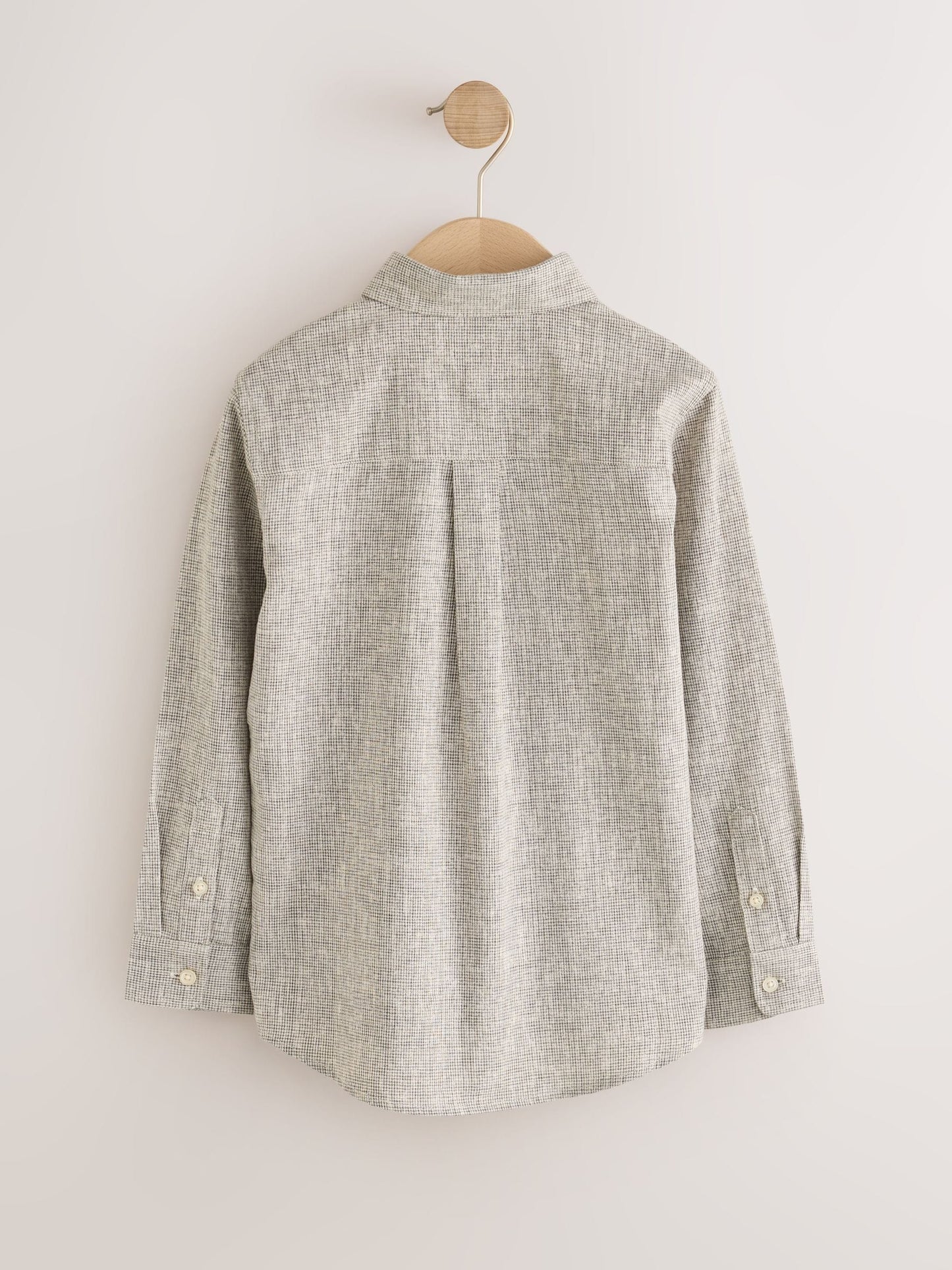Dsiney Kidz - Neutral Micro Check Long Sleeve Textured Shirt (3-16yrs) image 5
