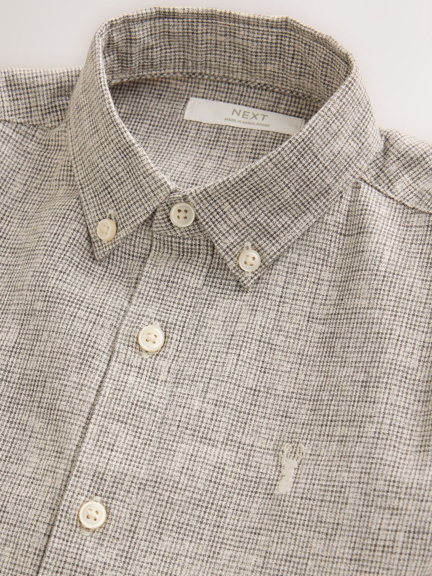 Dsiney Kidz - Neutral Micro Check Long Sleeve Textured Shirt (3-16yrs) image 6