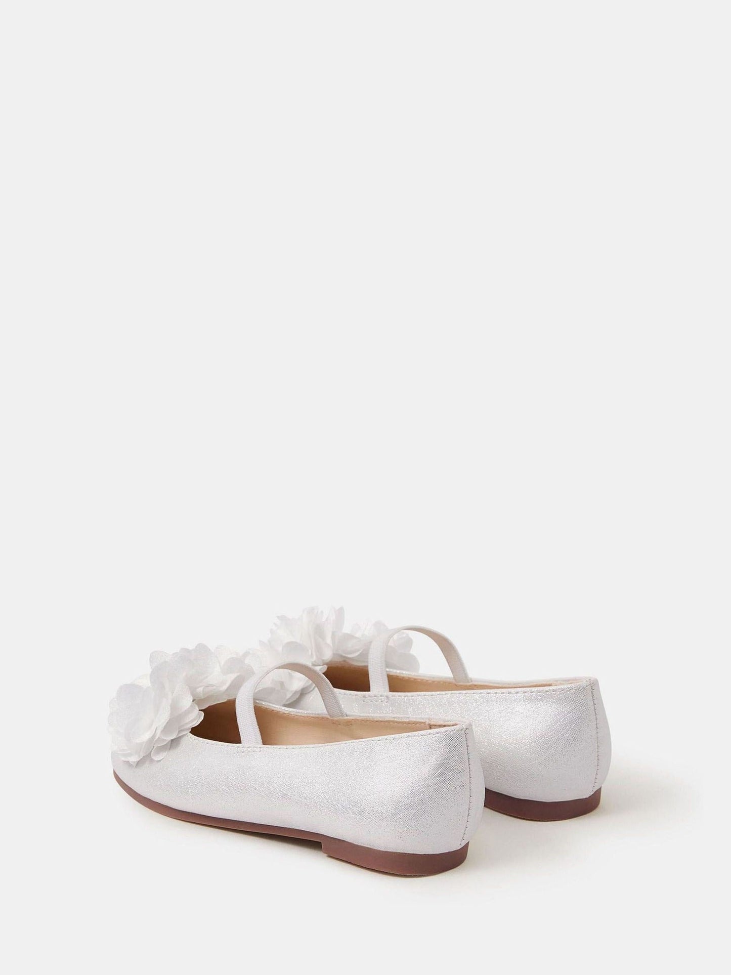 Angels By Accessorize White Girls Corsage Flower Ballet Flats Shoes image 2