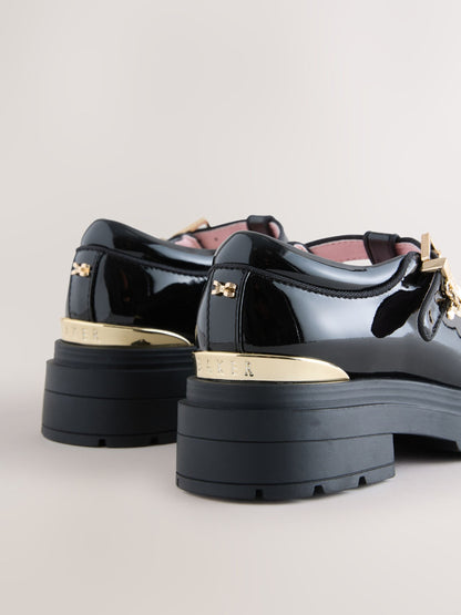 Baker by Ted Baker Back to School Black  Patent T-Bar Chunky Mary Jane Shoes image 5