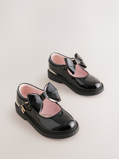 Baker by Ted Baker Back to School Black Chunky Mary Jane Shoes with Bow image 1