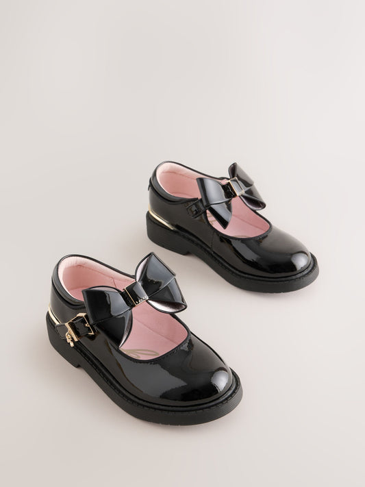 Baker by Ted Baker Back to School Black Chunky Mary Jane Shoes with Bow image 1